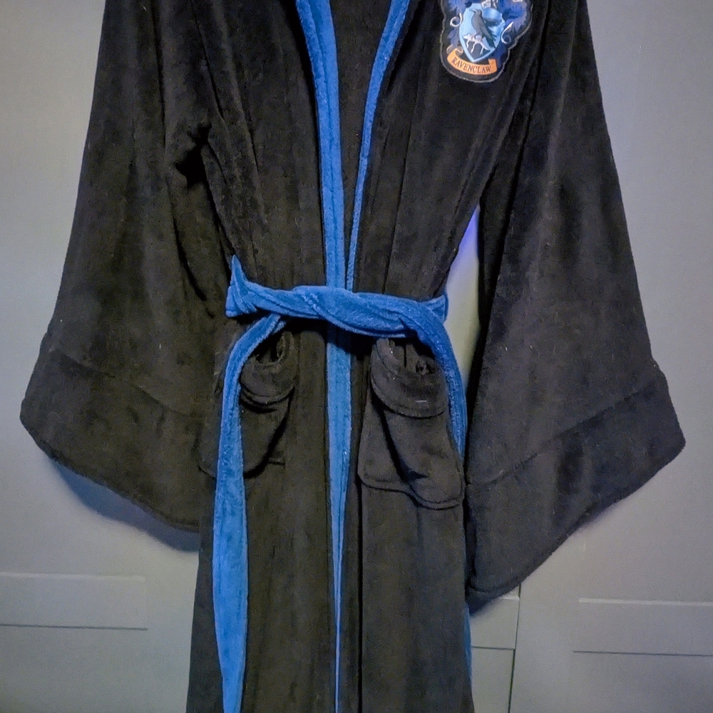 Groovy UK Ltd. Harry Potter Ravenclaw Fleece Hooded Robe Black Blue Men One Size